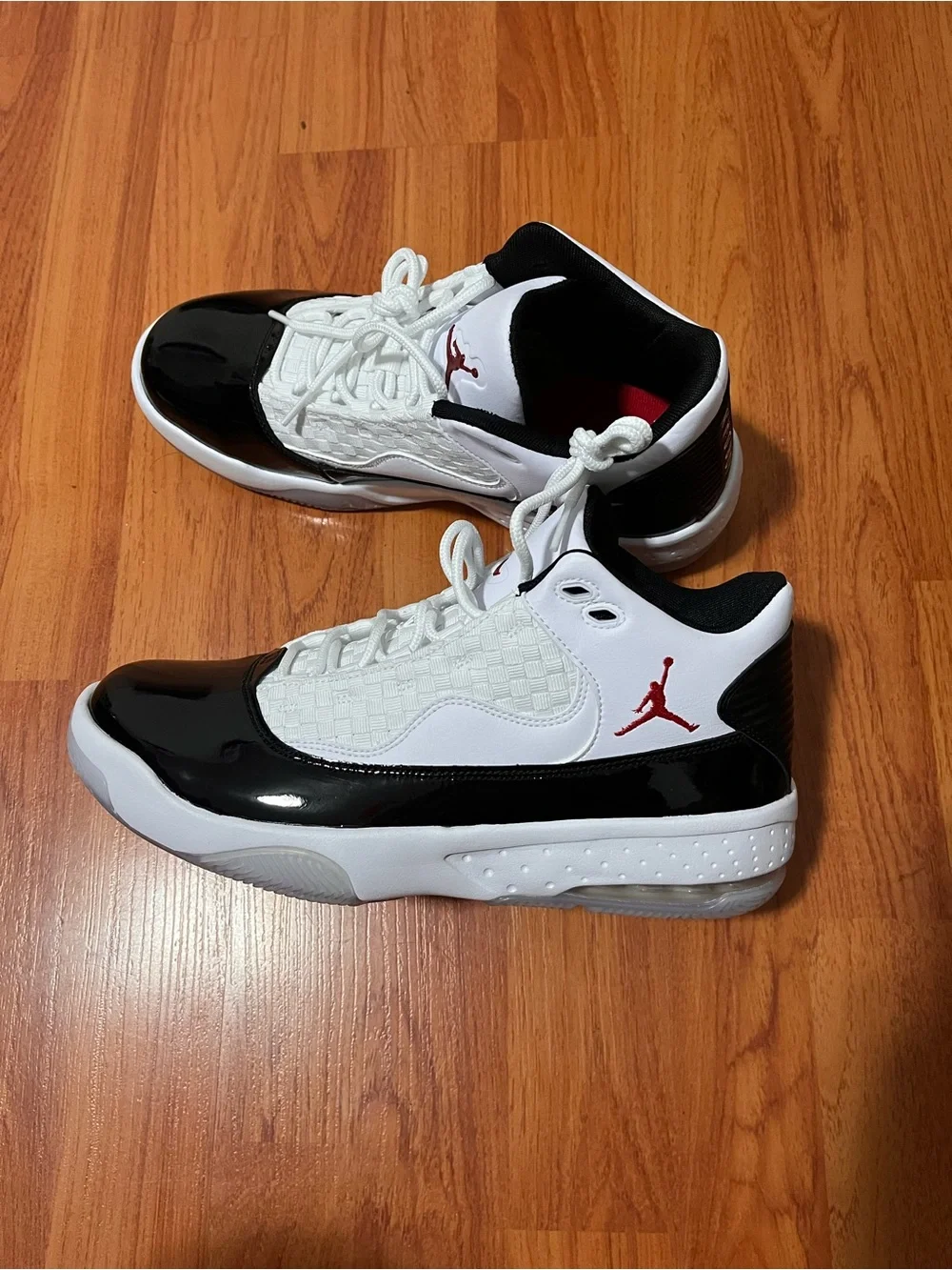 Jordan Low-Top Sneakers in White, Black & Red